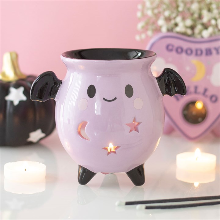 Pastel Bat Brew Cauldron Ceramic Wax Warmer and Oil Burner