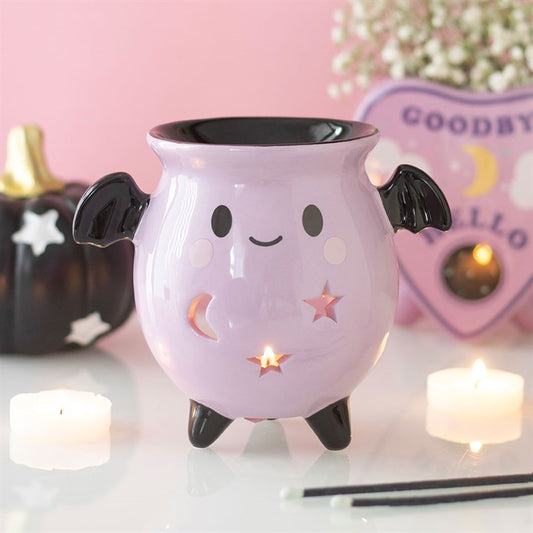 Pastel Bat Brew Cauldron Ceramic Wax Warmer and Oil Burner