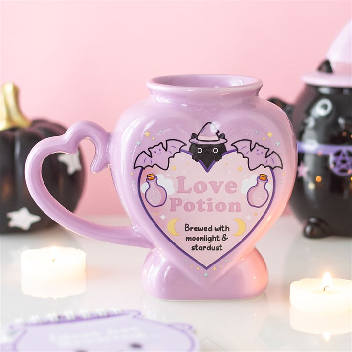 Pastel Love Potion Heart Shaped Ceramic Mug