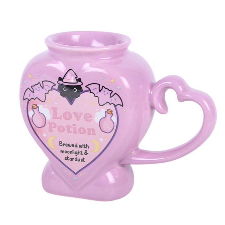 Pastel Love Potion Heart Shaped Ceramic Mug