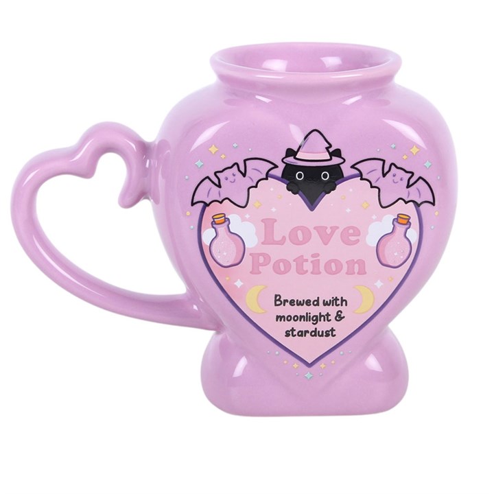 Pastel Love Potion Heart Shaped Ceramic Mug