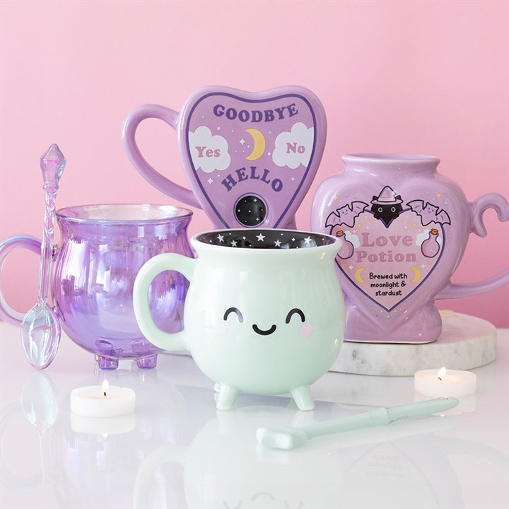 Pastel Love Potion Heart Shaped Ceramic Mug