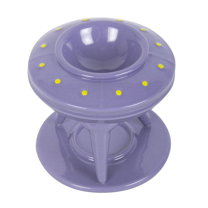 Purple UFO Wax Warmer and Lime Alien Wax Melt