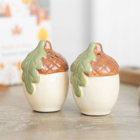 Acorn Ceramic Salt & Pepper Shakers