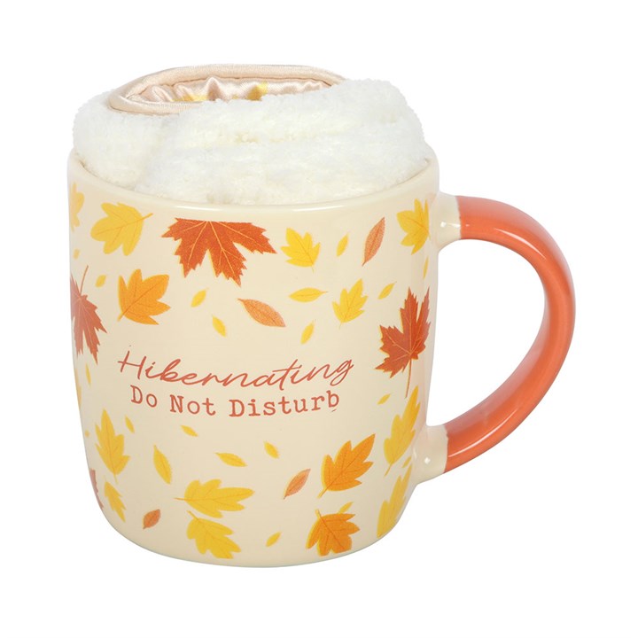 Autumn Hibernation Kit - Ceramic Mug, Fluffy Socks & Eye Mask