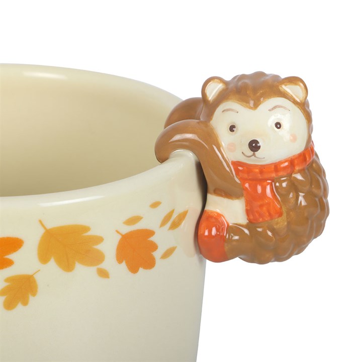 Autumn Ceramic Plant Pot With Hedgehog