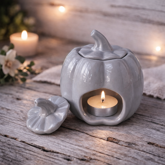 CLEARANCE Grey Ceramic Pumpkin Wax Warmer