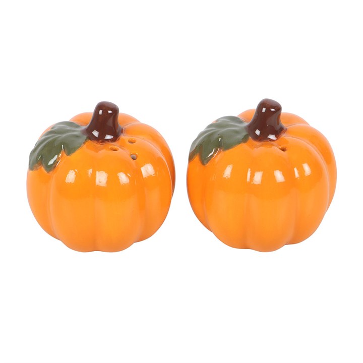 Orange Pumpkin Ceramic Salt & Pepper Shakers
