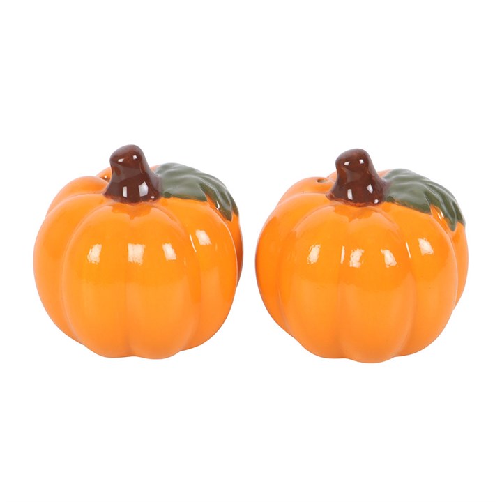 Orange Pumpkin Ceramic Salt & Pepper Shakers