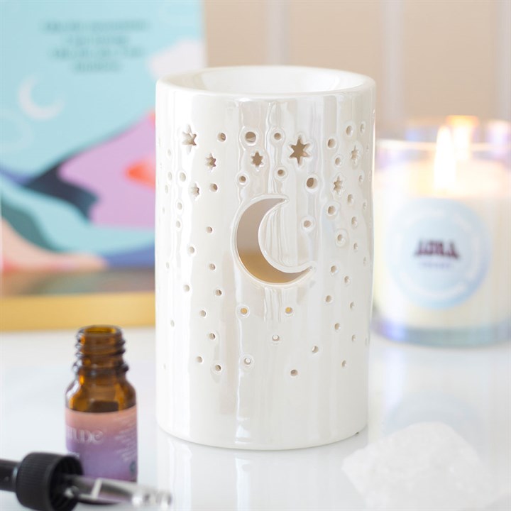 Iridescent White Moon Pilar Wax Warmer