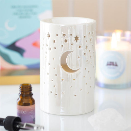 Iridescent White Moon Pilar Wax Warmer