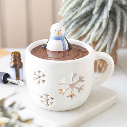 Snowman Hot Chocolate Ceramic Wax Warmer