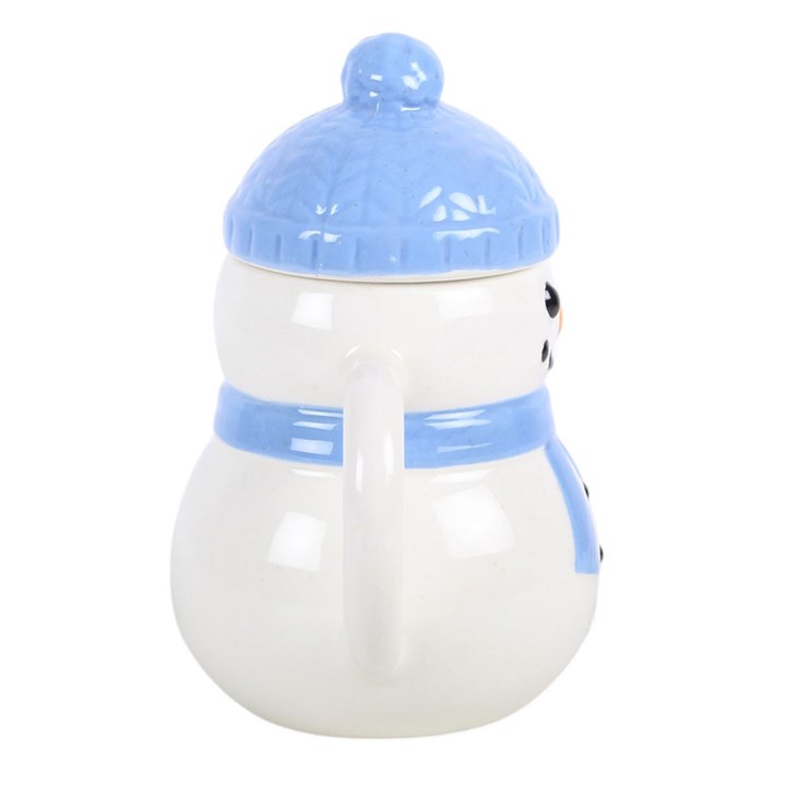 Winter Snowman Ceramic Lidded Mug