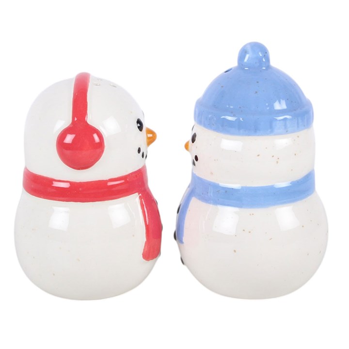 Winter Snowman Ceramic Salt & Pepper Shakers