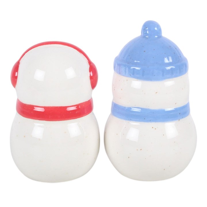 Winter Snowman Ceramic Salt & Pepper Shakers