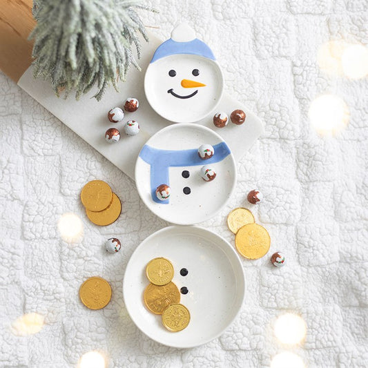 Set of 3 Winter Snowman Ceramic Stacking Bowls