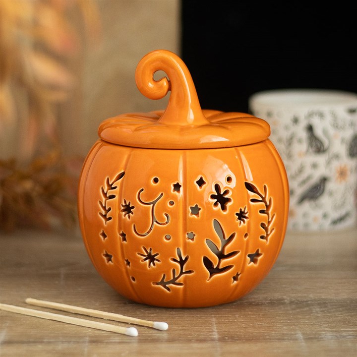 Orange Folk Pumpkin Ceramic Wax Warmer