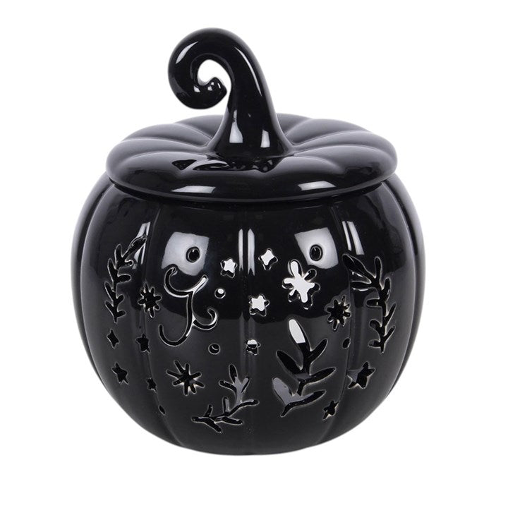 Black Folk Pumpkin Ceramic Wax Warmer