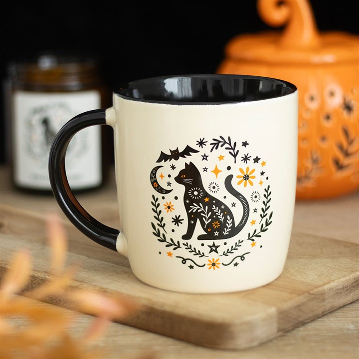 Frightful Folk Black Cat Ceramic Mug