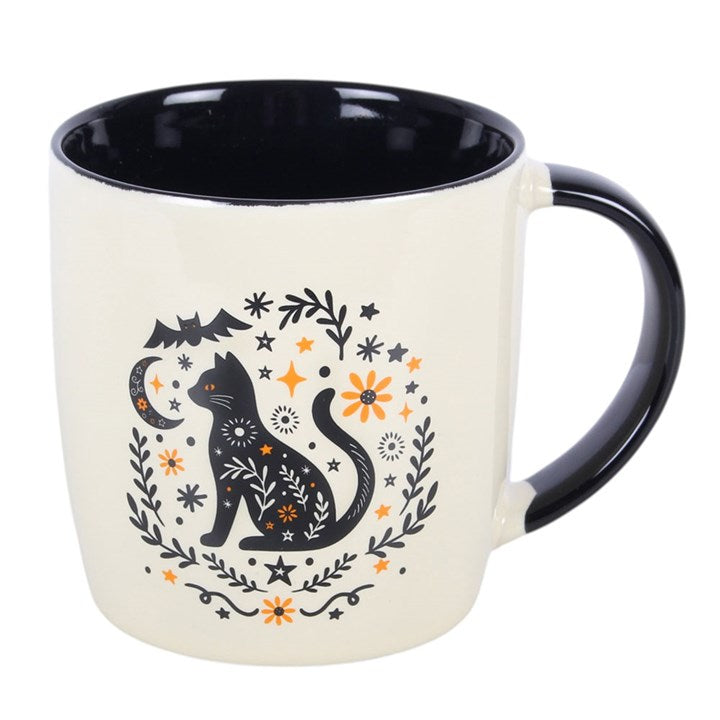 Frightful Folk Black Cat Ceramic Mug