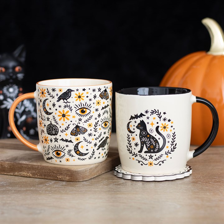 Frightful Folk Black Cat Ceramic Mug