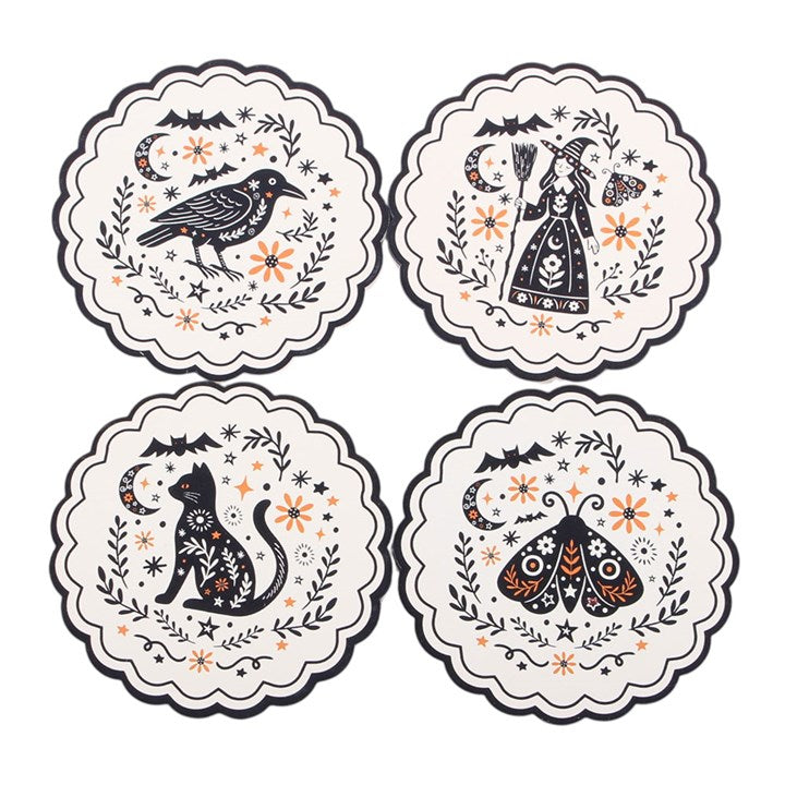 Frightful Folk Wooden Coaster Set of 4