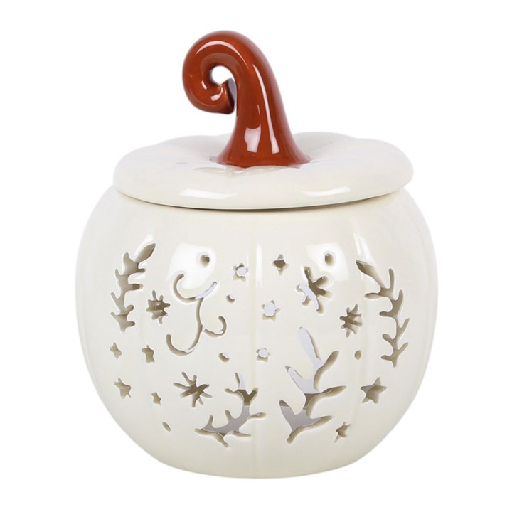 Cream Folk Pumpkin Ceramic Wax Warmer