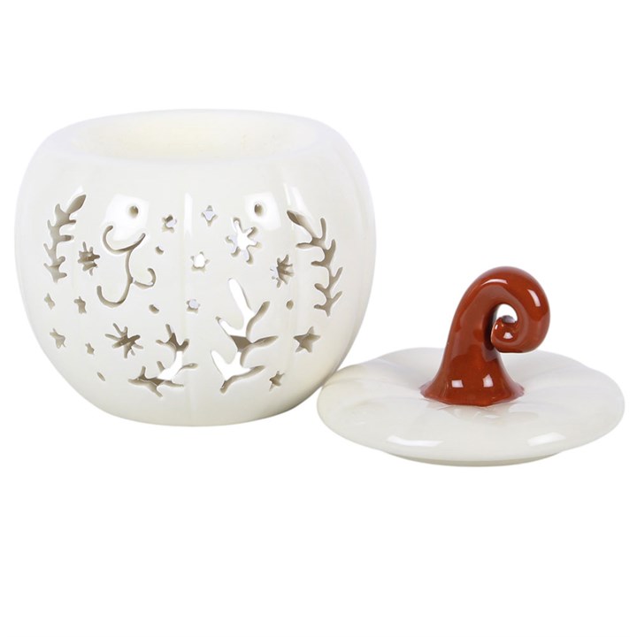 Cream Folk Pumpkin Ceramic Wax Warmer