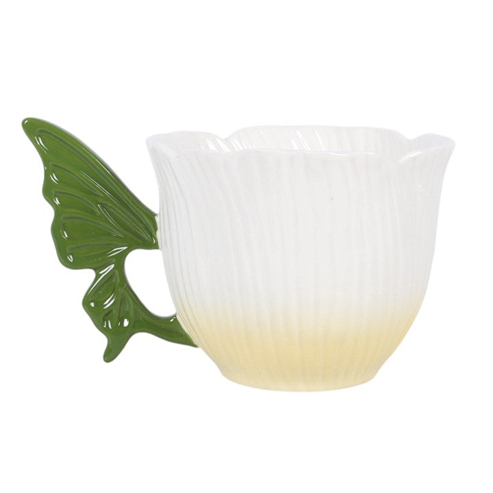 Flower Fairy Wing Ceramic Teacup Mug