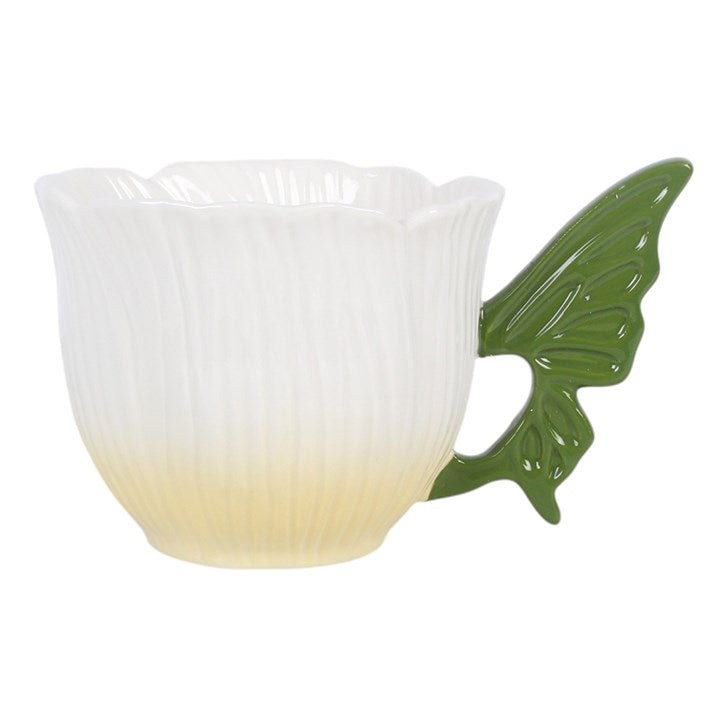 Flower Fairy Wing Ceramic Teacup Mug