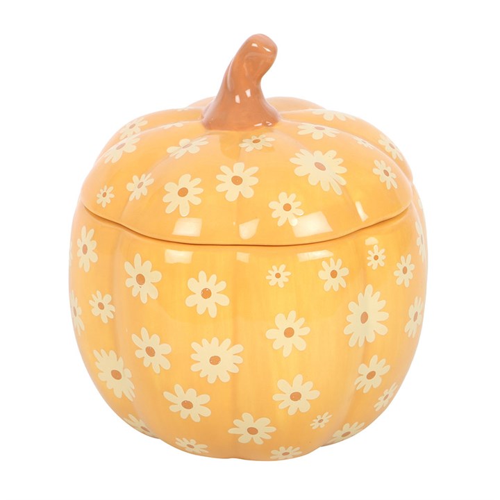 CLEARANCE Groovy Floral Pumpkin Ceramic Wax Warmer