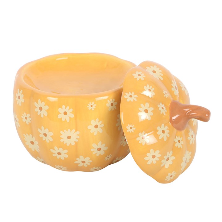 CLEARANCE Groovy Floral Pumpkin Ceramic Wax Warmer