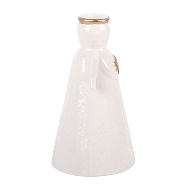 Star Angel Ceramic Taper Candle Holder