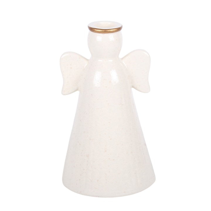 Heart Angel Ceramic Taper Candle Holder