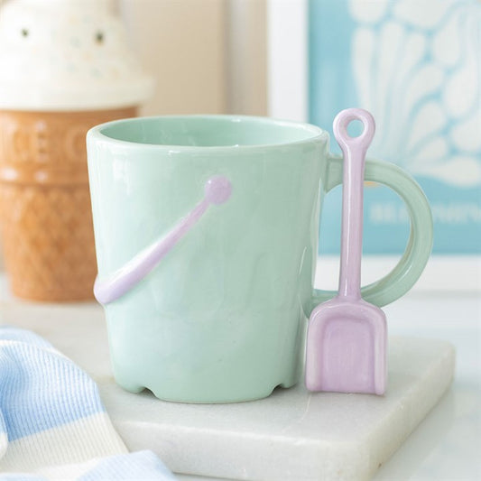 Pastel Bucket Shaped Mug & Spade Shaped Spoon