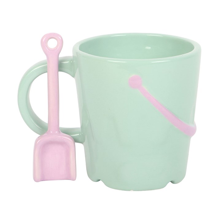 Pastel Bucket Shaped Mug & Spade Shaped Spoon