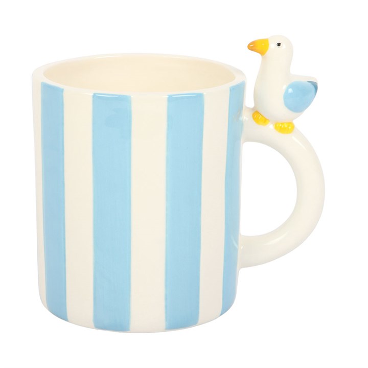 Blue & White Striped Seagull Mug