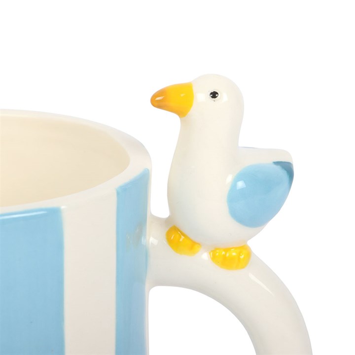 Blue & White Striped Seagull Mug