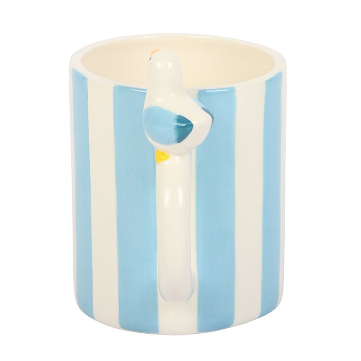 Blue & White Striped Seagull Mug