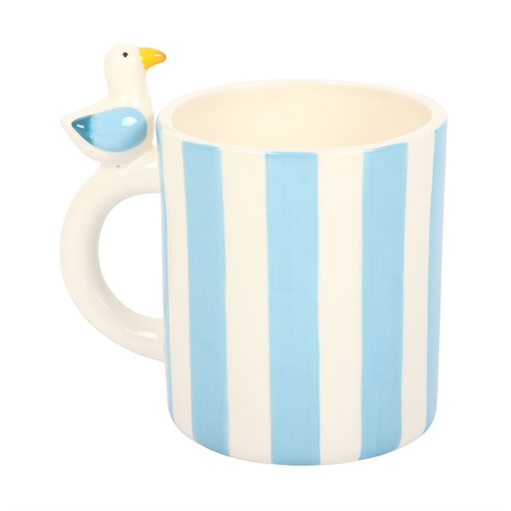 Blue & White Striped Seagull Mug