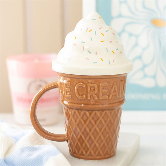 Ice-Cream Cone Shaped Lidded Mug