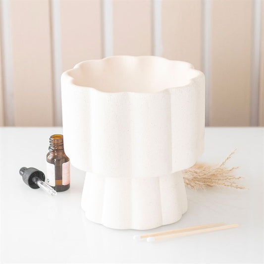 Scalloped Pedestal Ceramic Wax Warmer