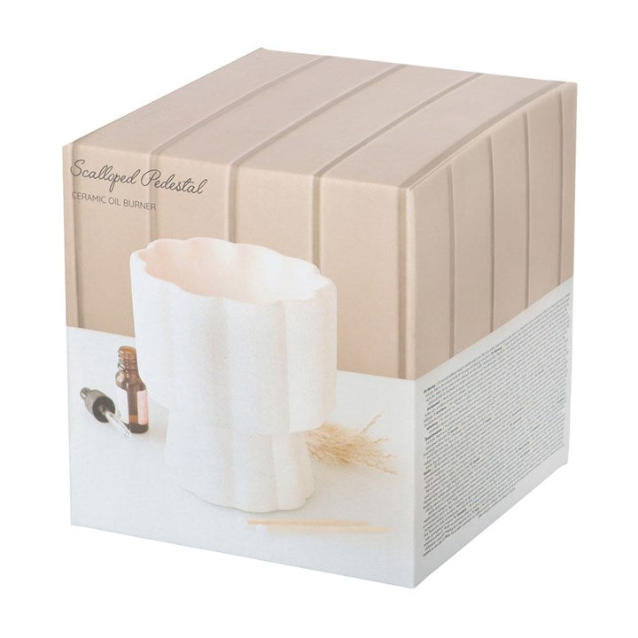 Scalloped Pedestal Ceramic Wax Warmer