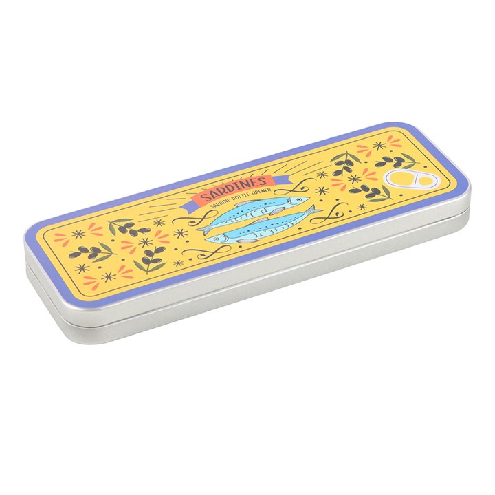 Metal Sardine Shaped Bottle Opener in Storage Tin