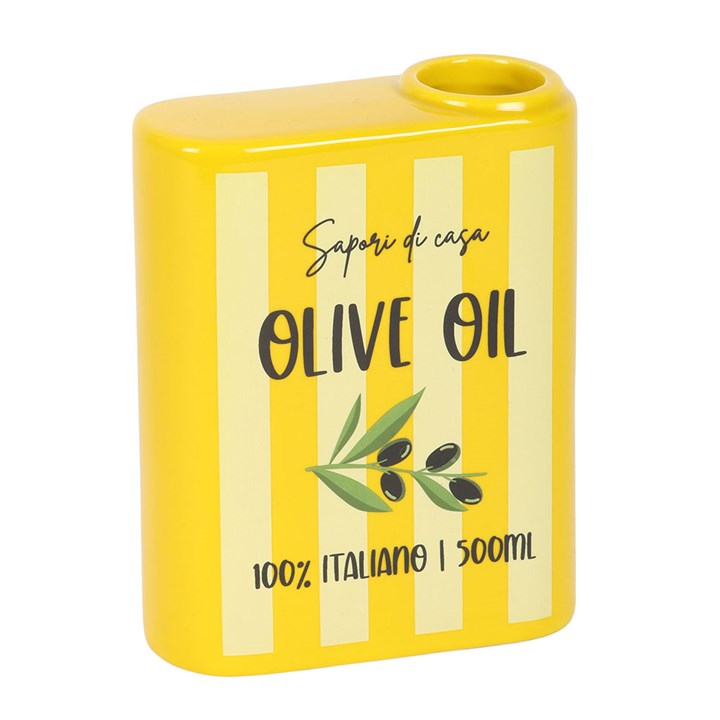 CLEARANCE Yellow Olive Oil Tin Shaped Ceramic Vase