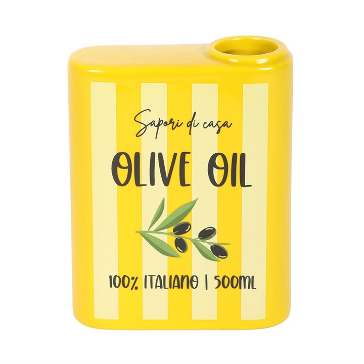 CLEARANCE Yellow Olive Oil Tin Shaped Ceramic Vase