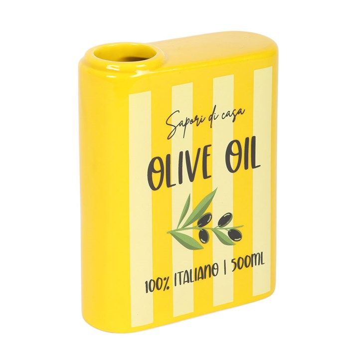 CLEARANCE Yellow Olive Oil Tin Shaped Ceramic Vase
