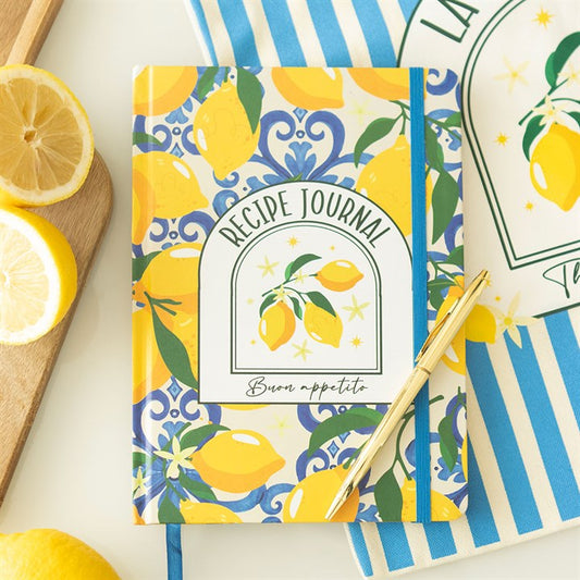 Lemon Print A5 Recipe Journal Notebook Diary