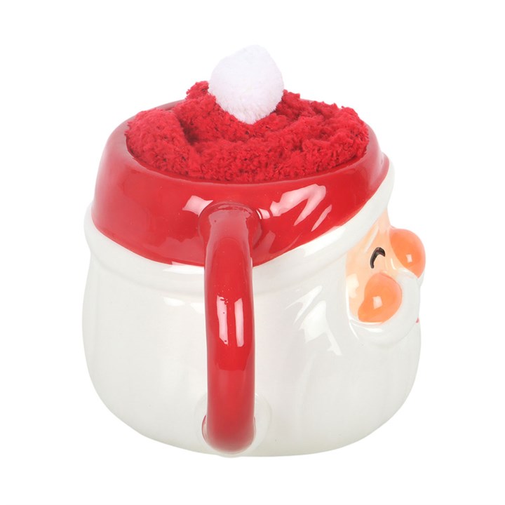 Jolly Santa Christmas Ceramic Mug and Socks Set