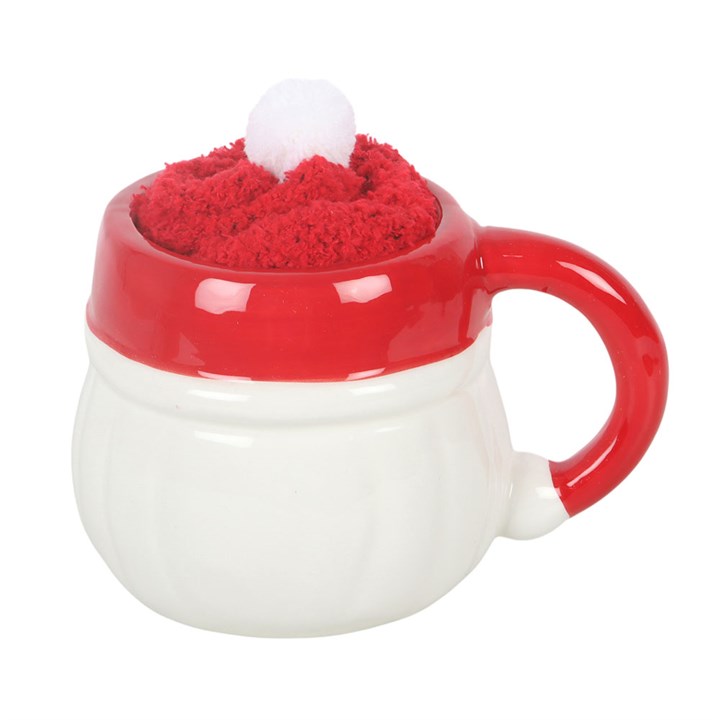 Jolly Santa Christmas Ceramic Mug and Socks Set